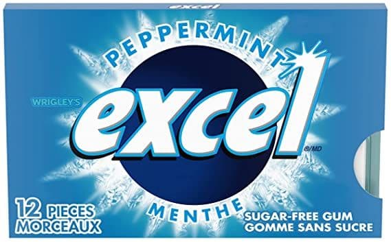 Wrigley's Excel Sugar-Free Peppermint Chewing Gum (12 pcs)