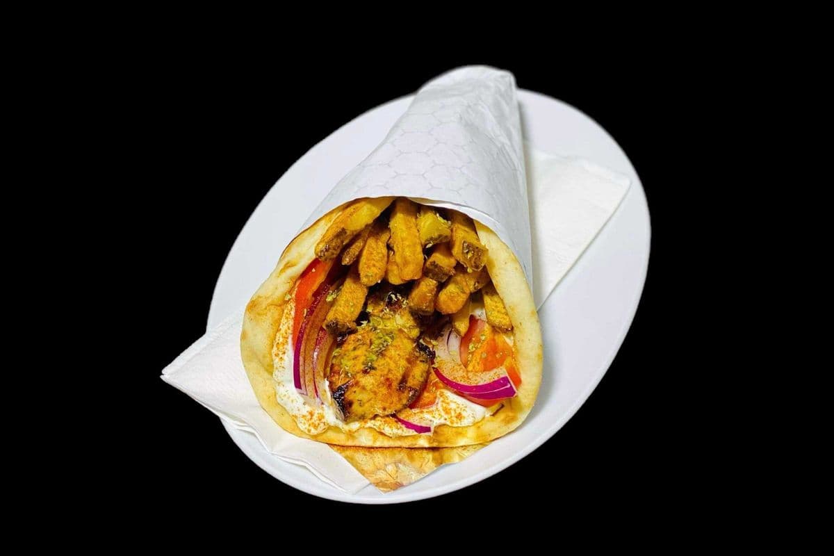 Chicken Souvlaki on a Pita