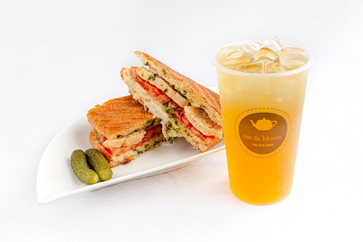 Bubble Tea with Panini or Pot Pie