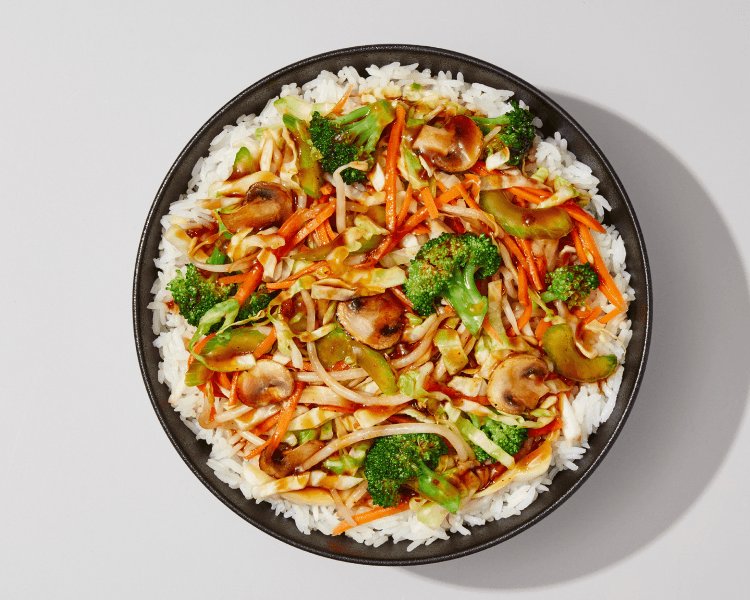 Teppanyaki végétarien avec riz