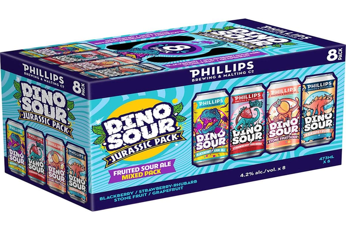 PHILLIPS DINOSOUR JURASSIC MIX PACK 8 CANS (8 x 473 ML)