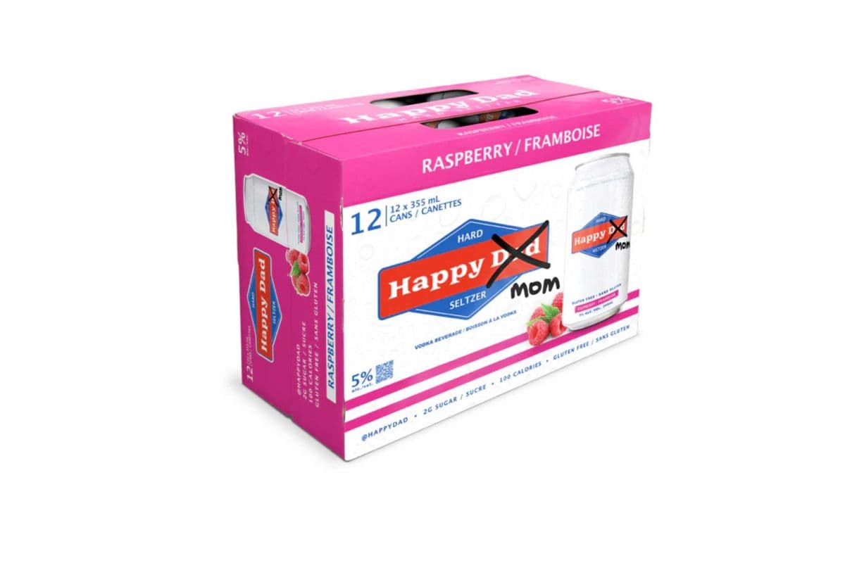 HAPPY DAD SELTZER RASPBERRY 12 PACK (12 x 355ml)