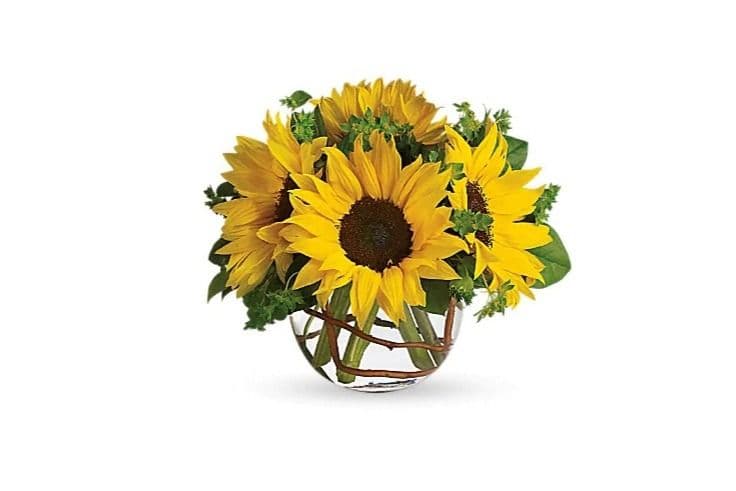 Sunny Flower Patch In A Basket