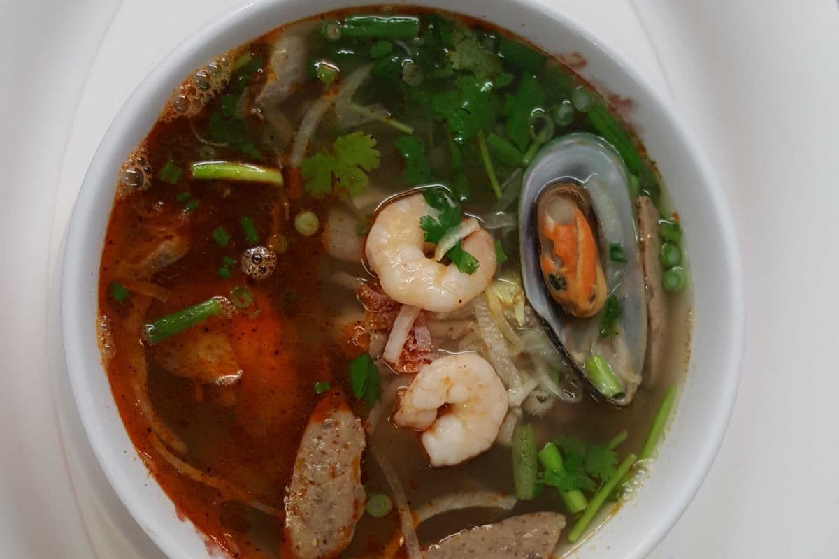 56. Thai Beef Combination Noodle Soup