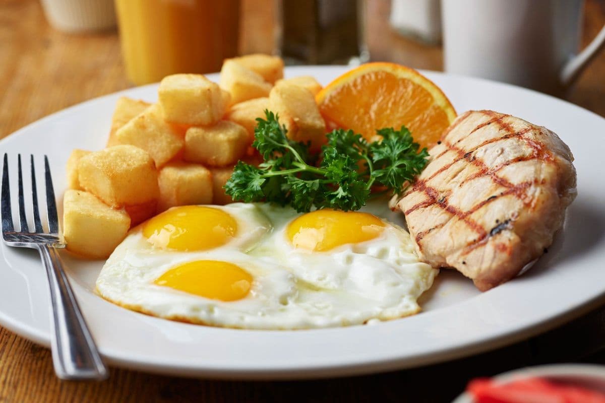 Pork Chop and Three Eggs