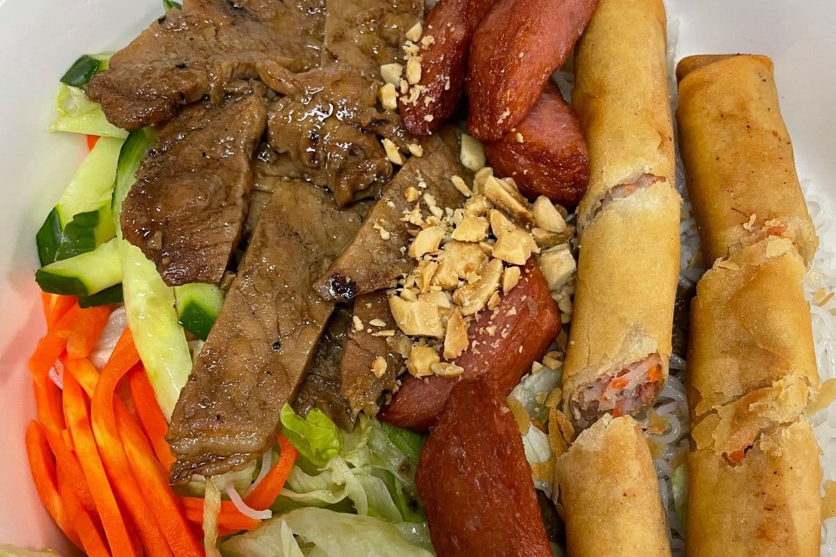 63. Char-Broiled Pork, Pork Meatballs, and Spring Roll Vermicelli