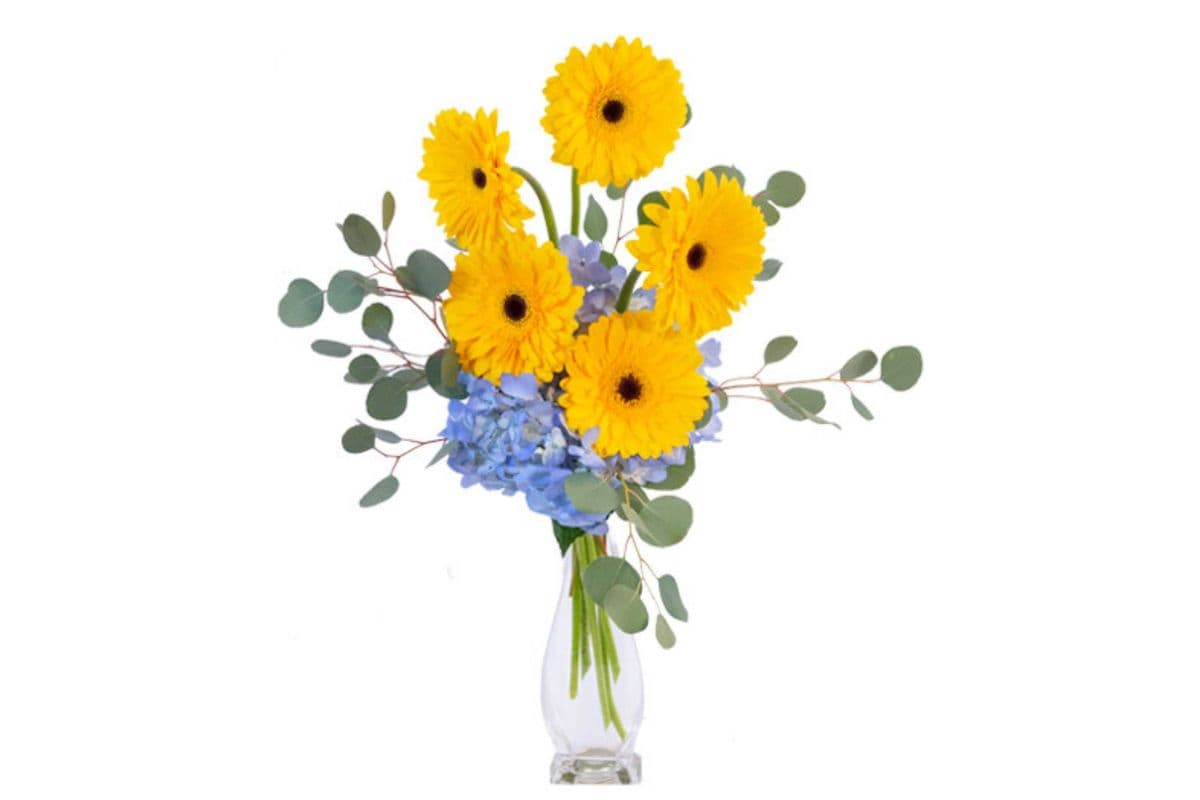 Yellow Blues Floral Arrangement