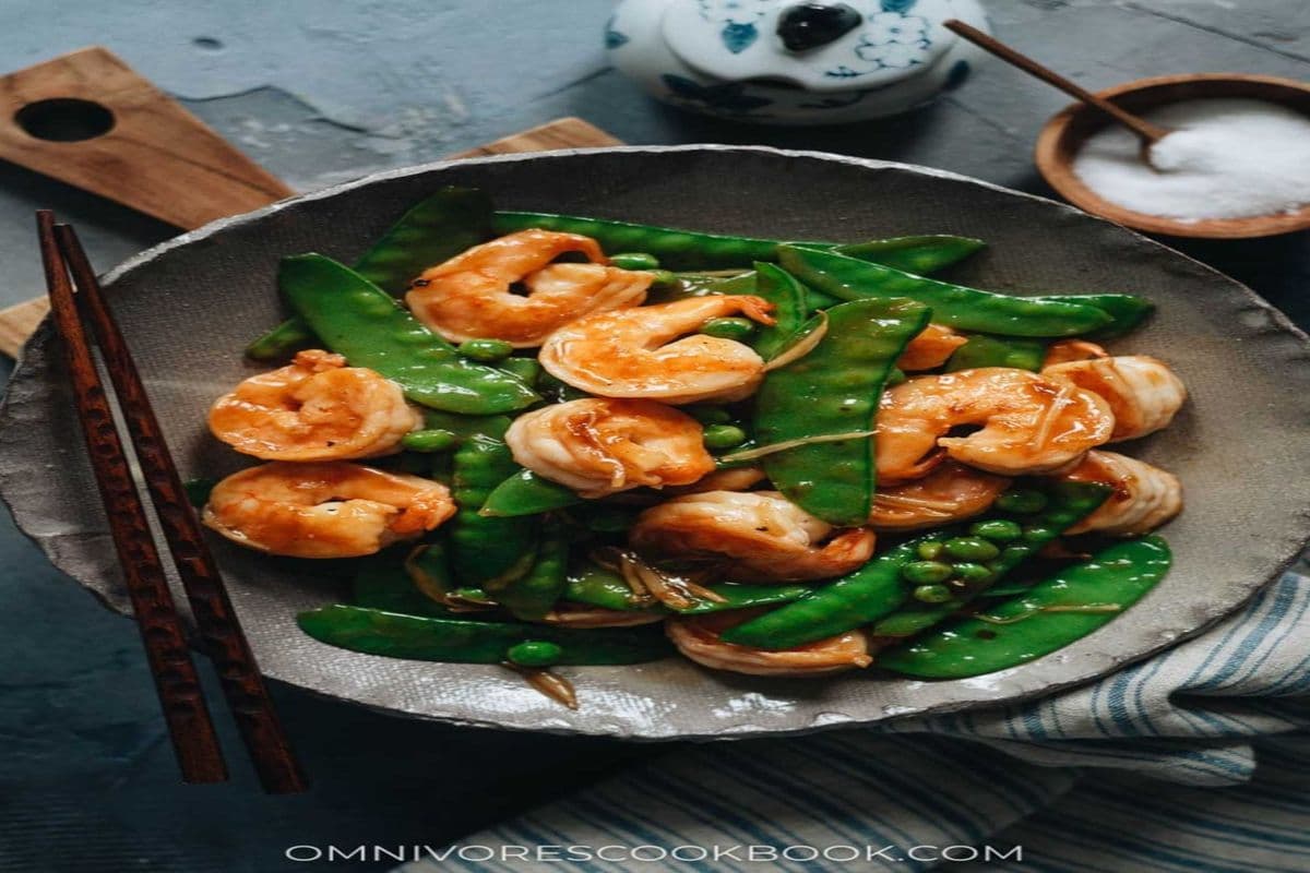 69. Jumbo Shrimp With Pea Pods