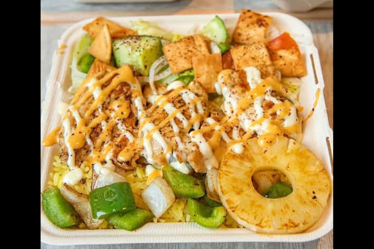 Pineapple Chicken Shawarma Plate