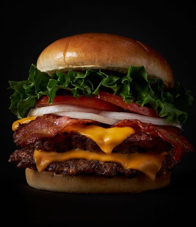 BURGER ONLY BACON DOUBLE CHEESEBURGER - CALS 870