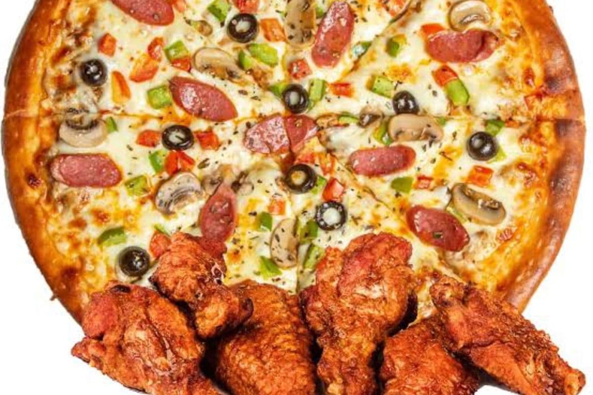Large Pizza and 8 Wings