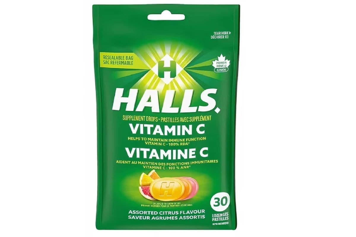 HALLS BAG DEFENSE VITAMIN C LOZENGES 30 PACK (30 LOZENGES )