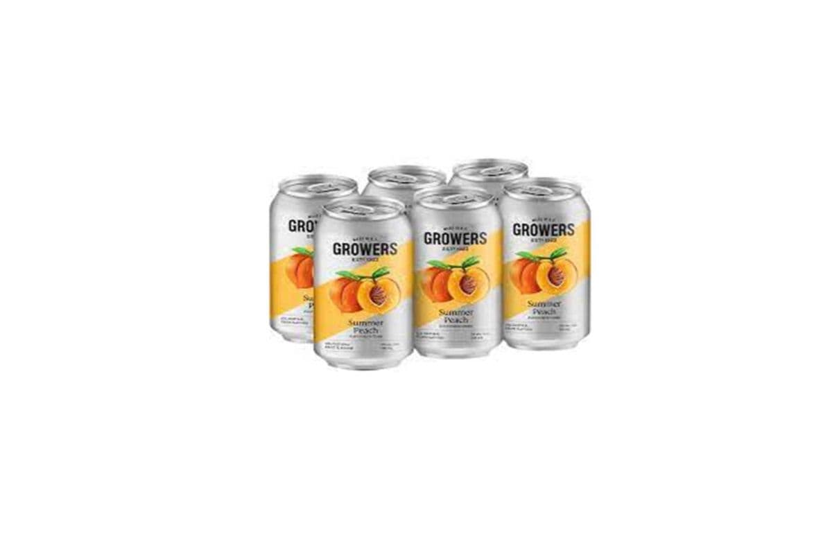 801421. GROWERS PEACH (6 x 355ML (CANS))