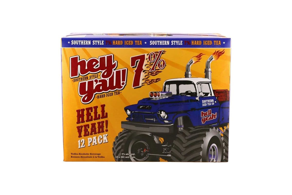 Hey Y'all Hell Yeah 7% Hard Iced Tea 12c (12 x 355ml)
