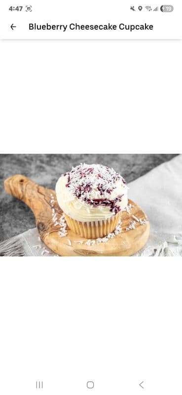 Each Blueberry Cheesecake Cupcake