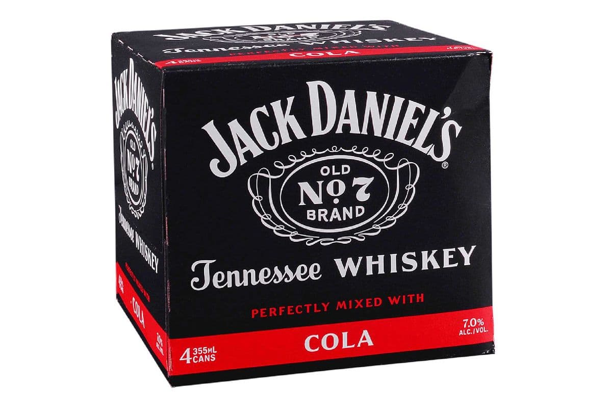 Jack Daniels Cola (4 Pack Cans) (4 x 355 ml Cans)