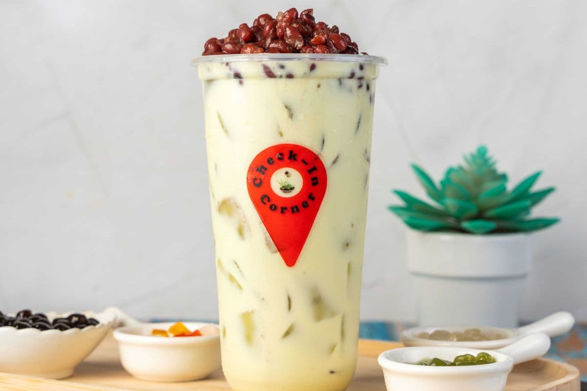106. Red Bean Matcha Milk Tea