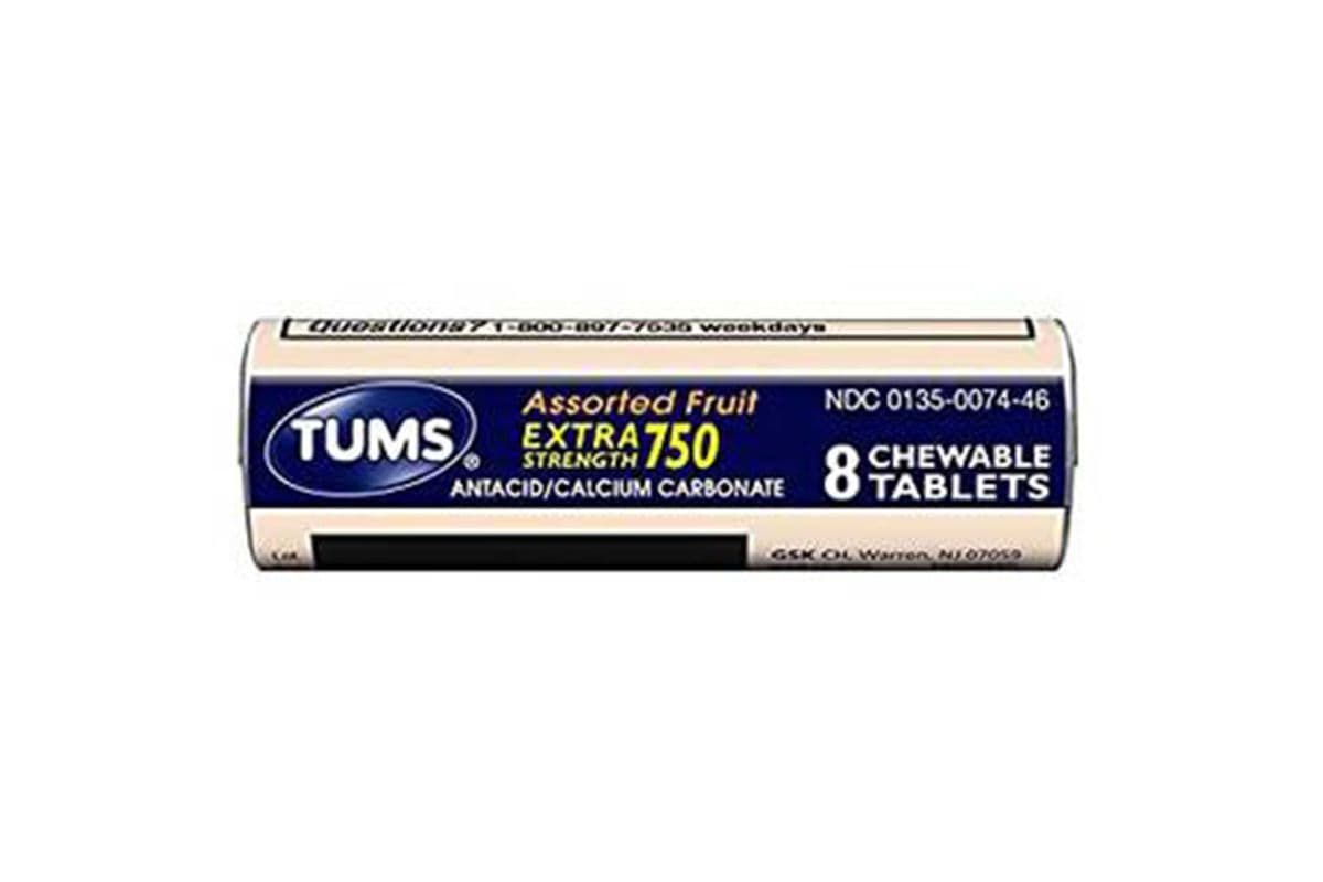 Tums Assorted Fruit Single Roll (8 Chewable Tablets)