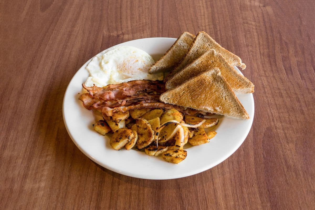 Coyote Jack's House Breakfast with Two Eggs and Meat