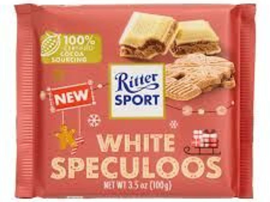 RITTER SPORT WHITE CHOCOLATE WITH SPECULOOS COOKIE 100G