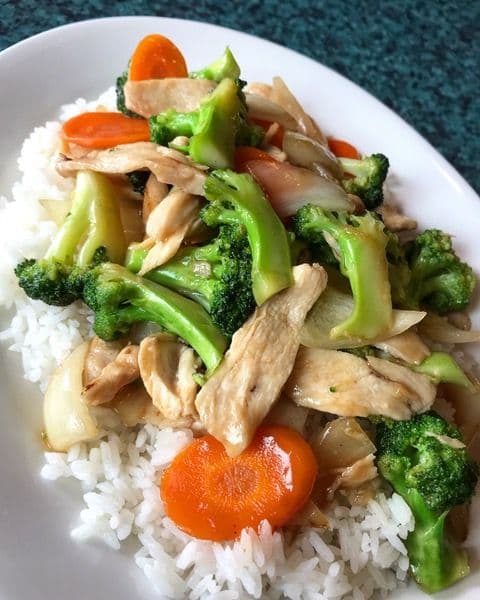 52. Chicken with Mixed Vegetables and Steamed Rice