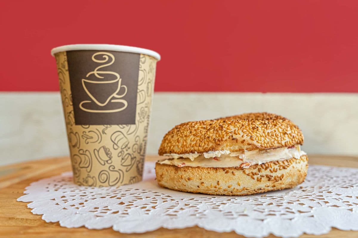 Cream Cheese Bagel and Regular Coffee