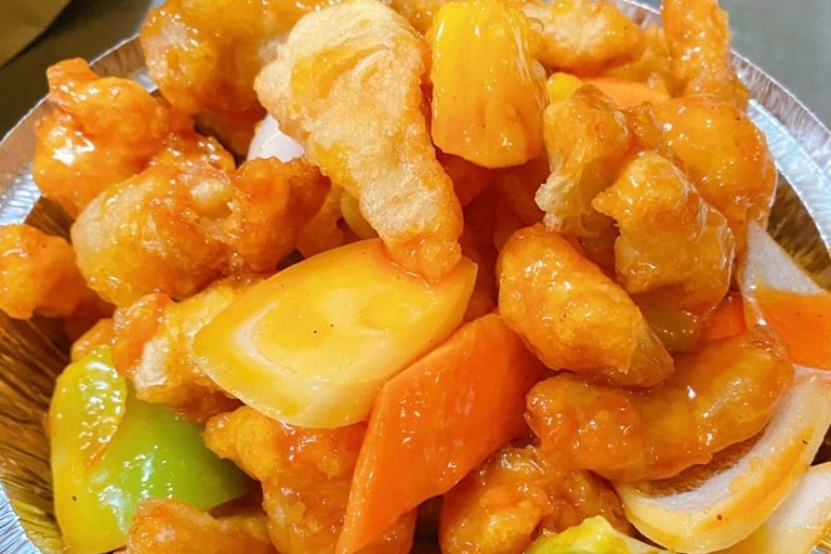 22. Sweet and Sour Pork with pineapple