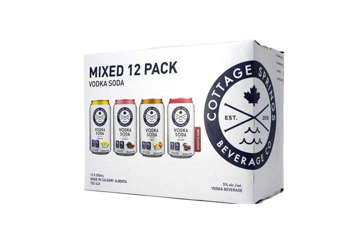 Cottage Springs Vodka Soda Variety Pack (12 x 355 ml)