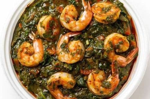 Crevettes Saag/ Shrimp Saag