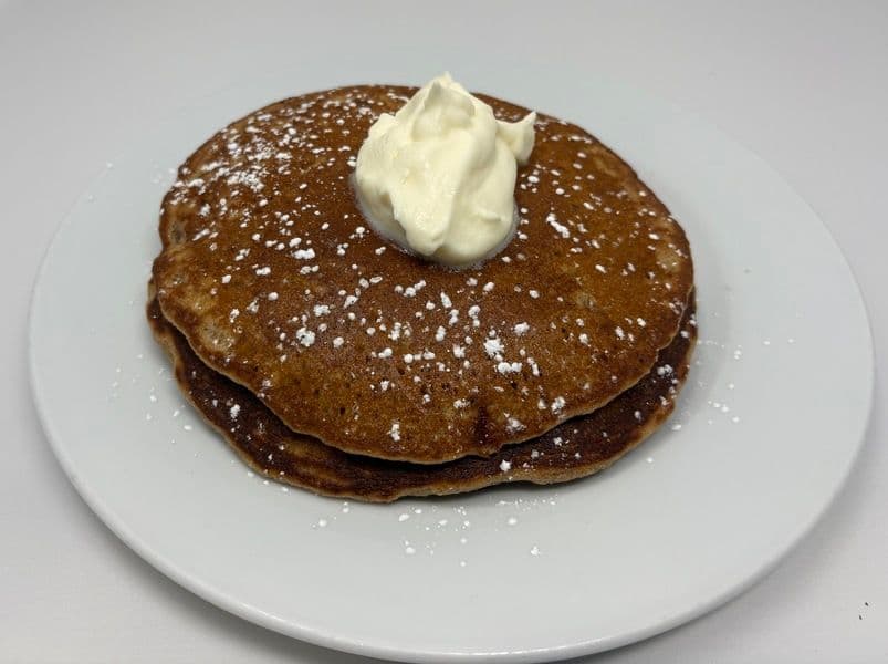 Cinnamon Bun Pancakes with Meat