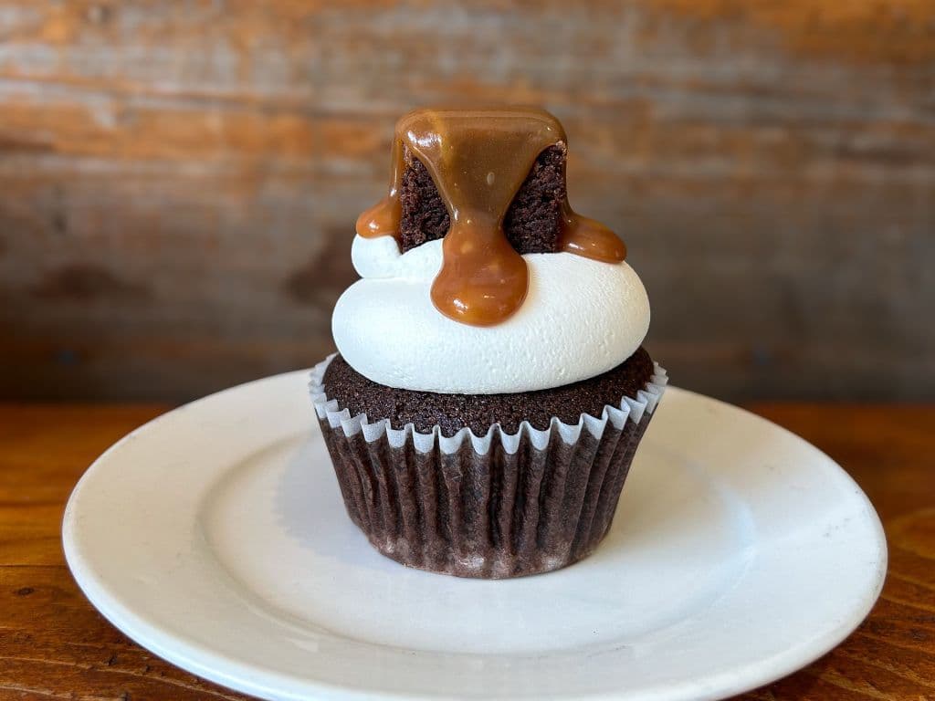 Chocolate Caramel Brownie Bite Cupcake