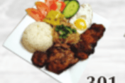 301. Grilled Pork, Chicken, Shredded Pork, Steamed Egg, Fried Egg