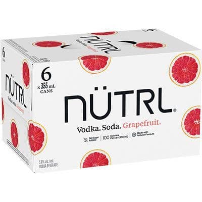 Nutrl Vodka Soda Grapefruit, 6 x 355 ml