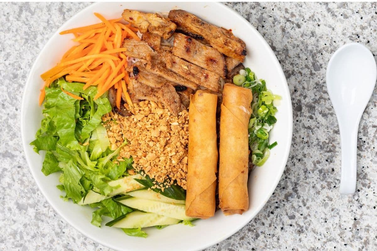 30. Grilled Pork and Spring Roll Vermicelli - Bun Thit Nuong Cha Gio