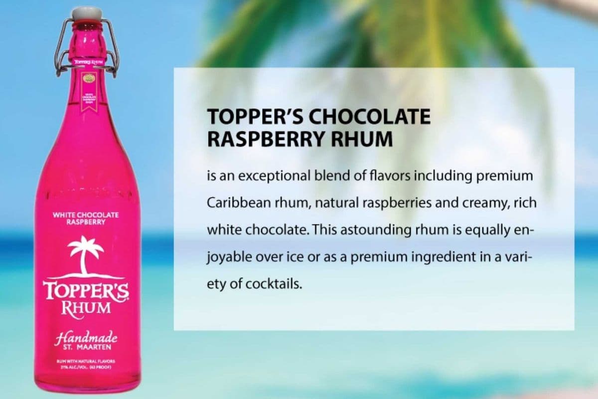 TOPPERS RHUM WHITE CHOCOLATE RASPBERRY (750ML) (1 x 750ML)