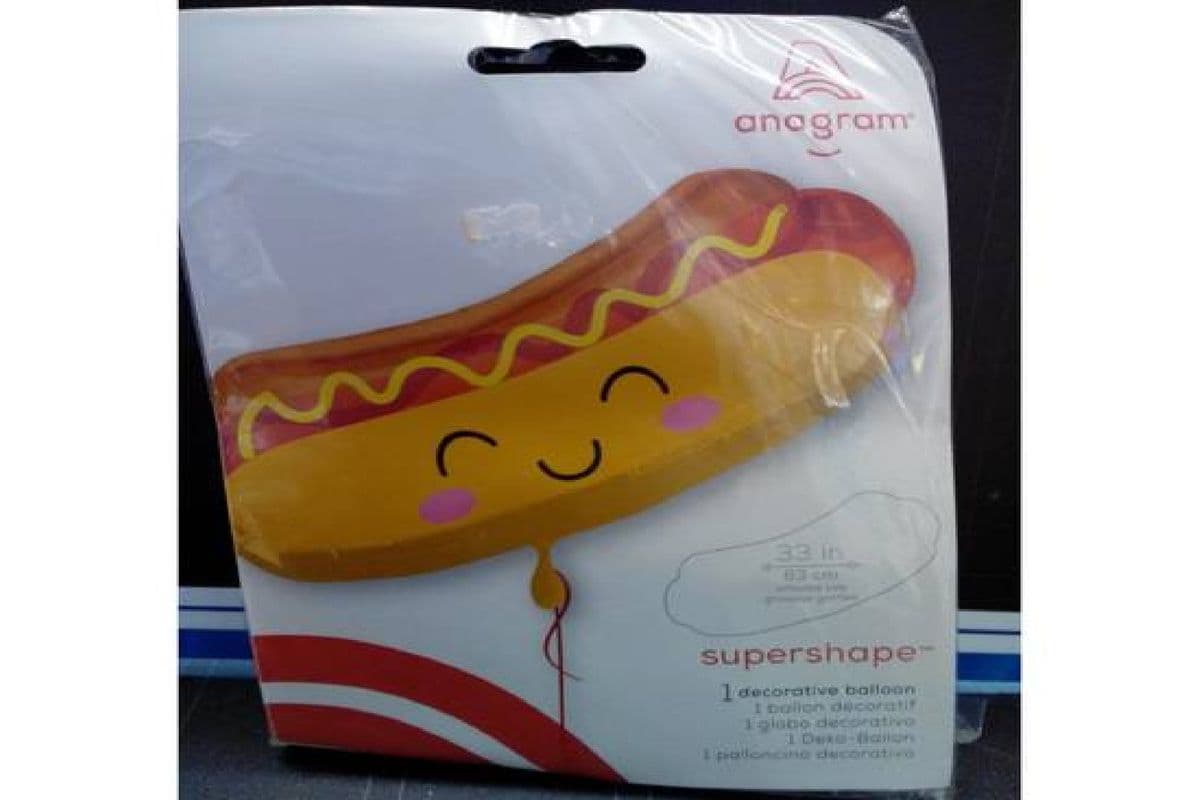33" Foil balloon- Hotdog Shape