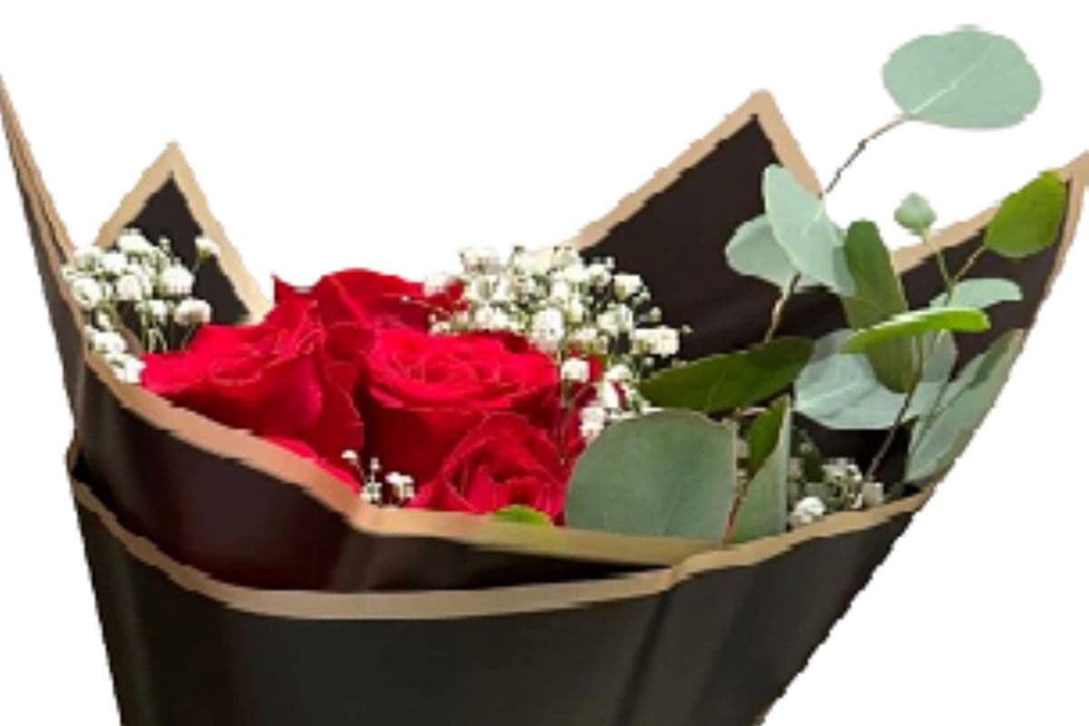 Jessica 12 Red Roses Bouquet (Rose stem is 50cms long)
