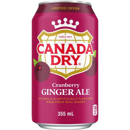 Canada Dry Soda Gingembre aux Canneberges 355ml/ Canada Dry Ginger Ale Cranberry 355ml