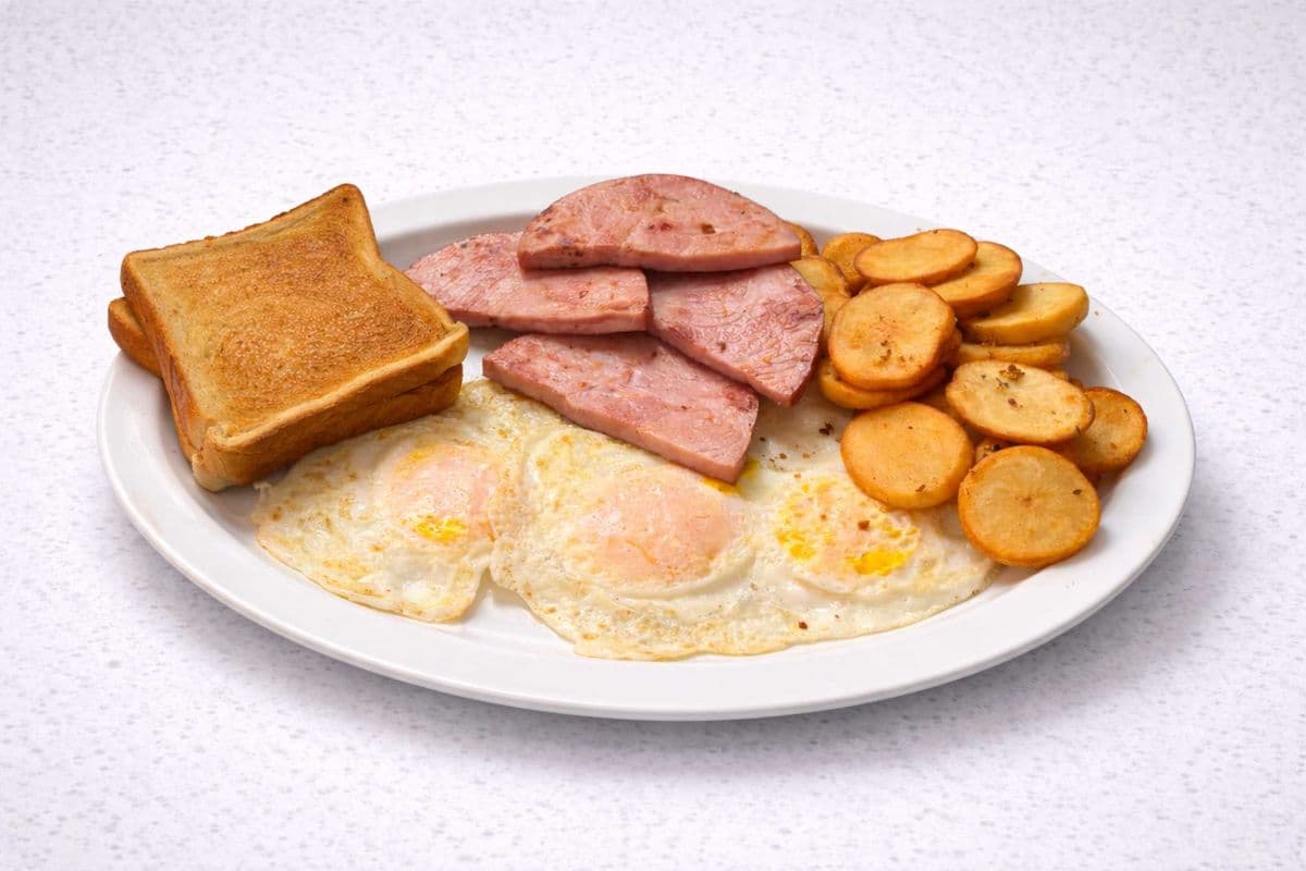 GRILLED HAM AND EGGS