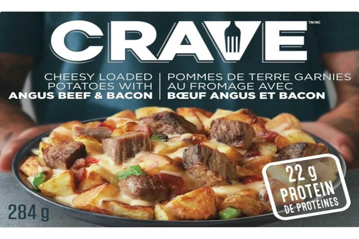 CRAVE Cheesy Loaded Potatoes with Angus Beef Frozen Meal, (284 g)
