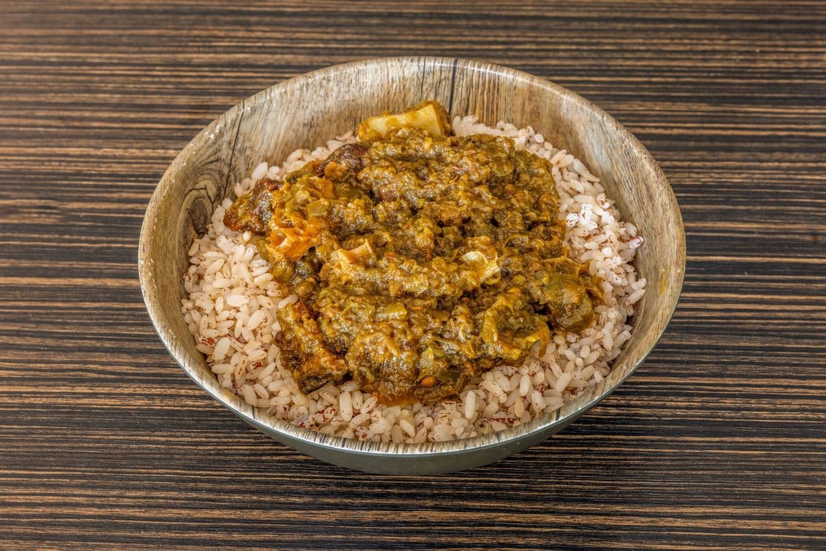 Ofada (Local) Rice and Stew