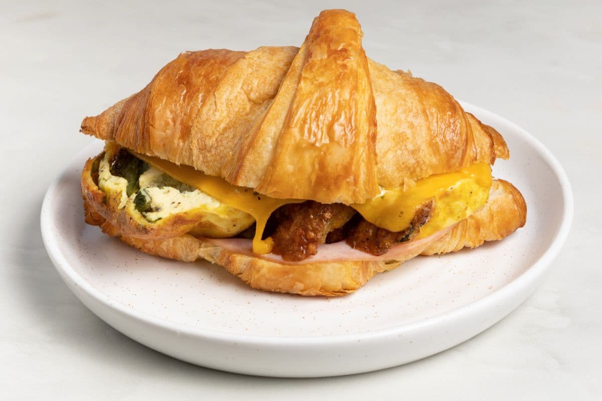 Ham and Cheddar Egg Croissant