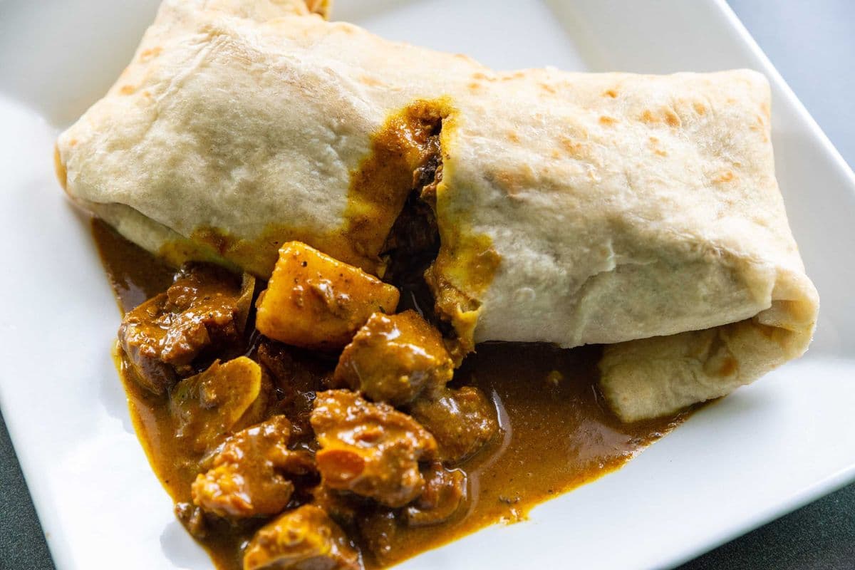Bone-In Curry Goat Roti