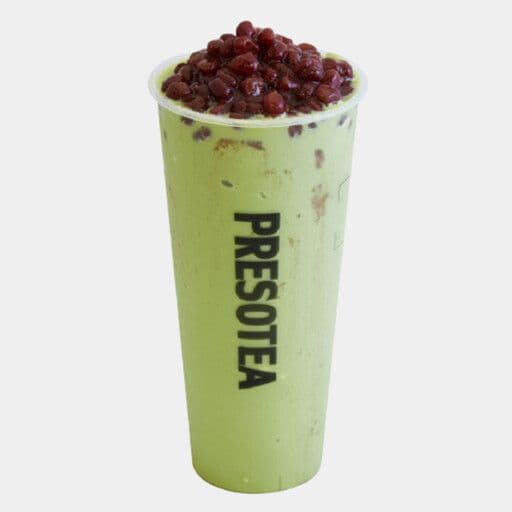 Matcha Slush with Red Bean / Frappé glacé matcha avec haricots rouges