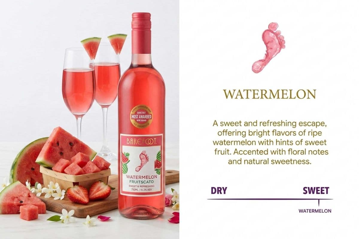 BAREFOOT WATERMELON (750ML) 10.5% ABV (1 x 750 mL)