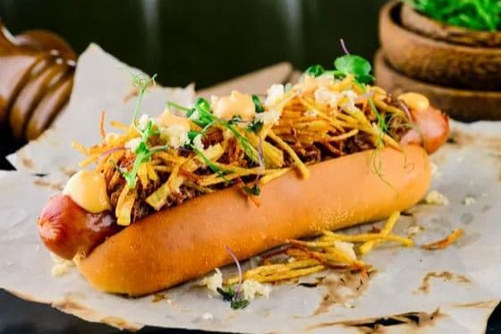 32. Kids' Hot Dog with Fries or Onion Rings