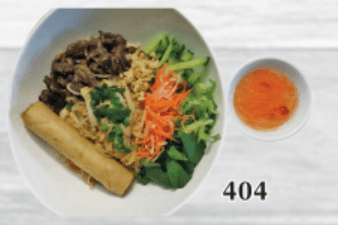 404. Grilled Pork, Spring Roll, Shredded Pork on Vermicelli