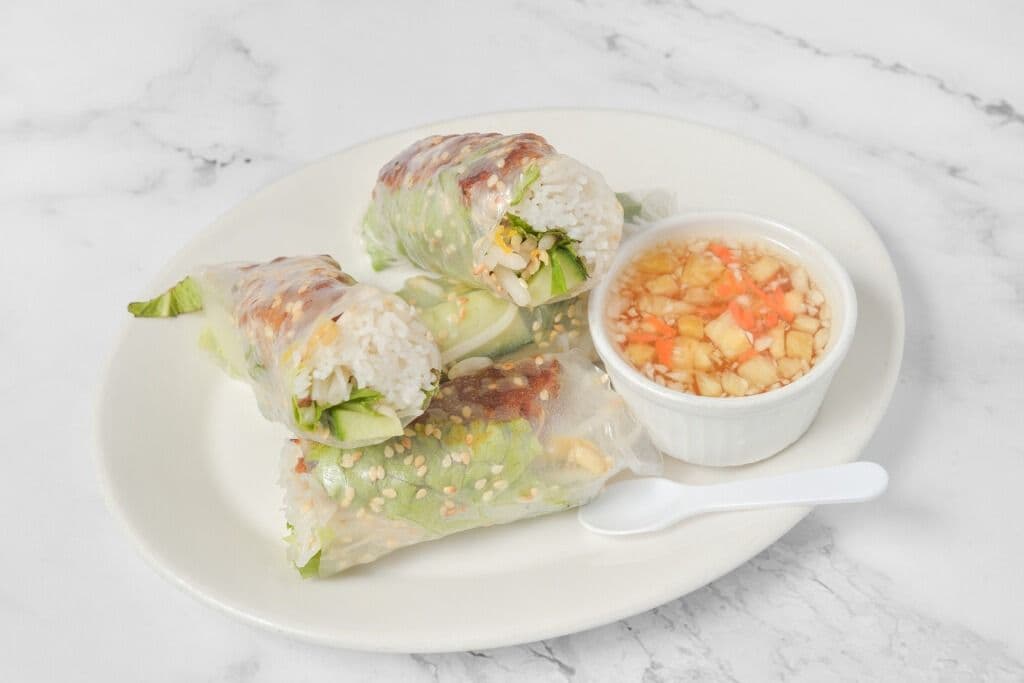 A6. Grilled Pork Cake Salad Rolls (2 pcs)