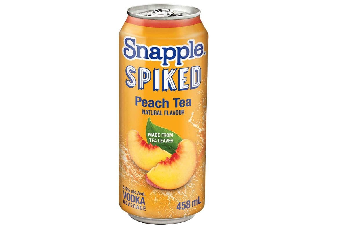 Snapple Spiked Peach Tea Vodka Beverage (1 x 458 ml Can)