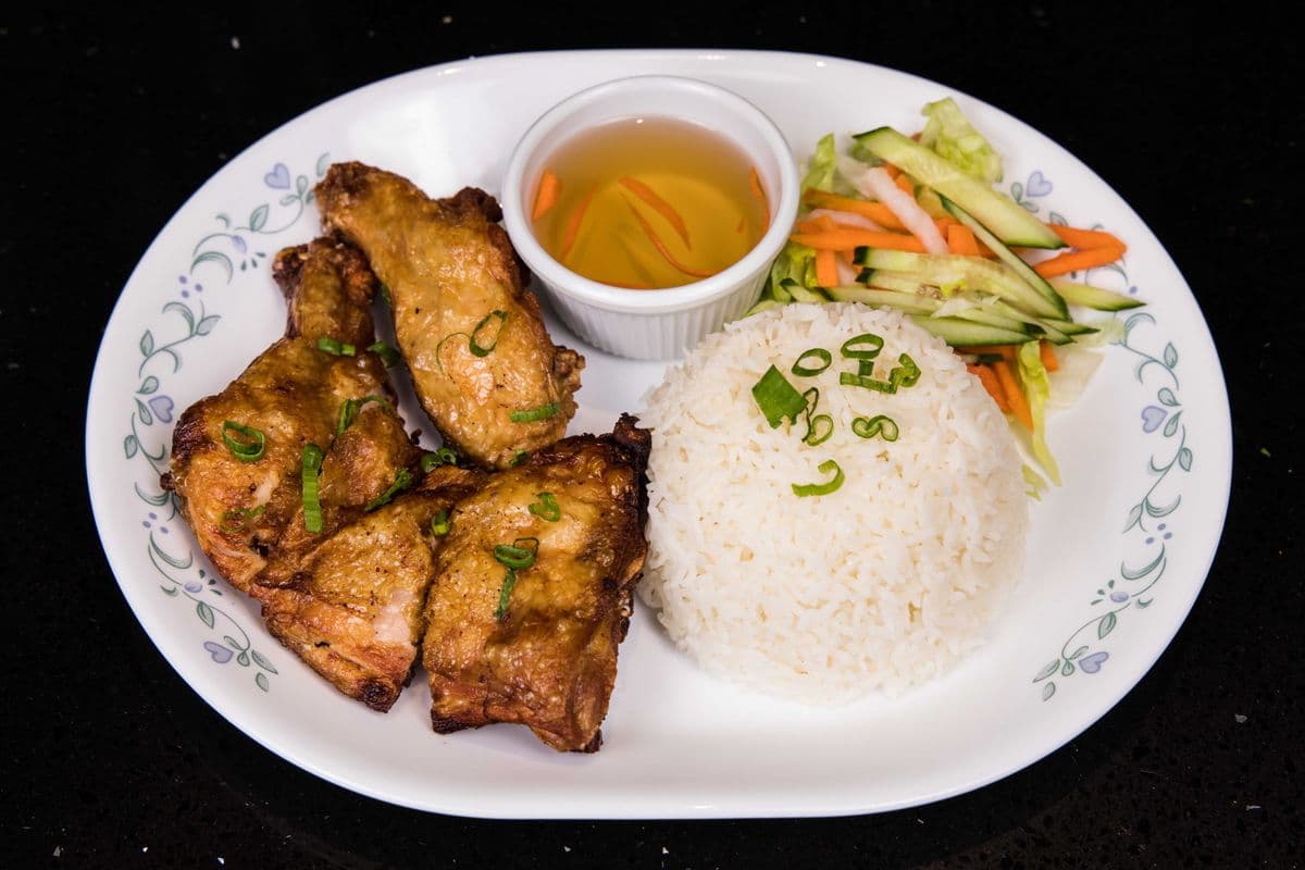 49. Deep-Fried Chicken on Rice - Com Ga Chien Don